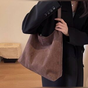 New Faux Suede Slouchy Hobo Bag & Pouch